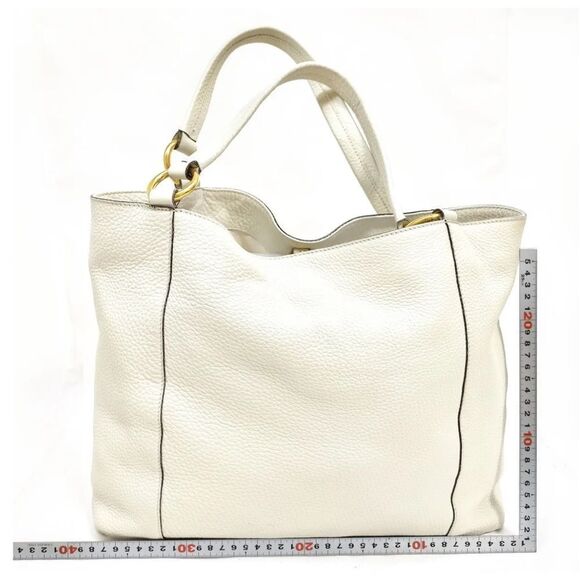 AUTHENTIC GUCCI HANDBAG SHOULDER TOTE OFF WHITE LEATHER - Picture 15 of 15